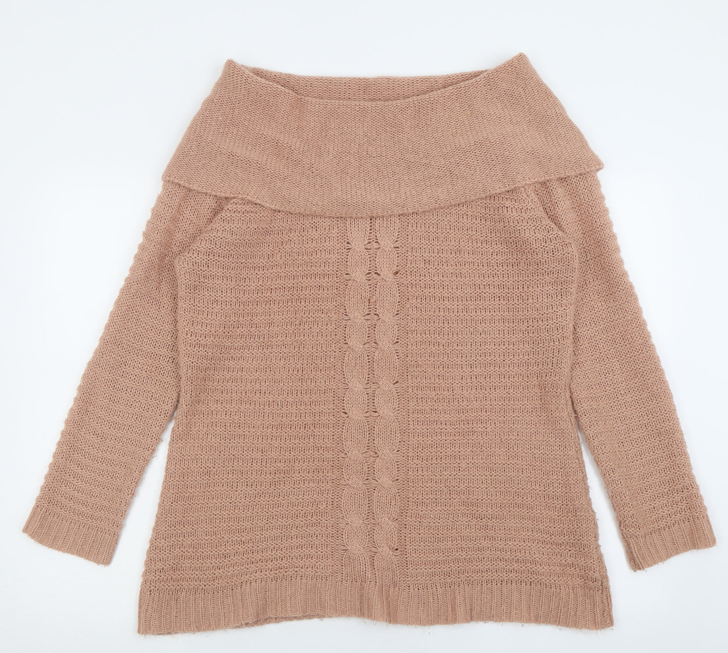 Body Flirt Womens Pink Roll Neck  Acrylic Pullover Jumper Size M