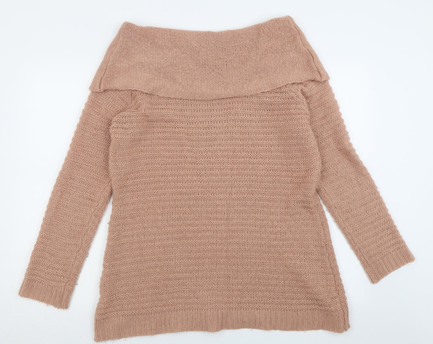 Body Flirt Womens Pink Roll Neck  Acrylic Pullover Jumper Size M