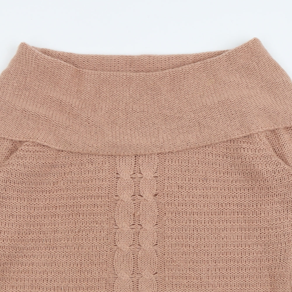 Body Flirt Womens Pink Roll Neck  Acrylic Pullover Jumper Size M