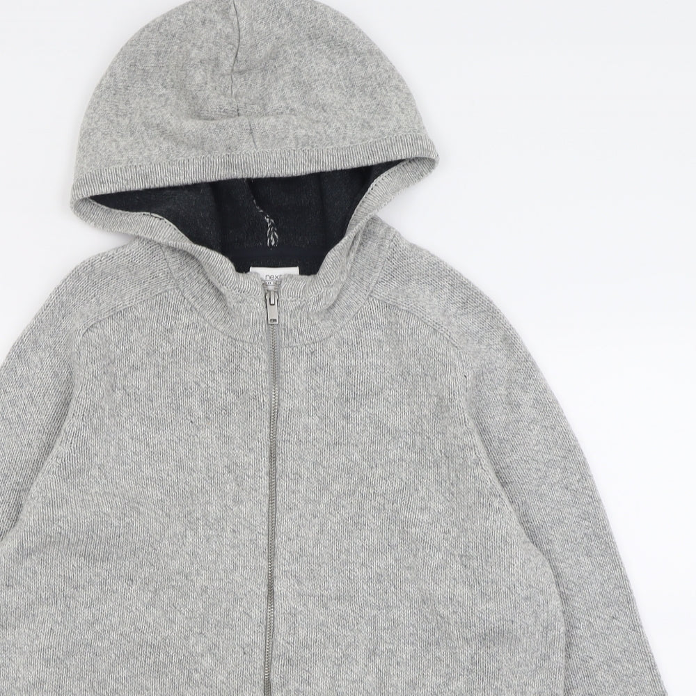 NEXT Mens Grey  Acrylic Full Zip Hoodie Size L
