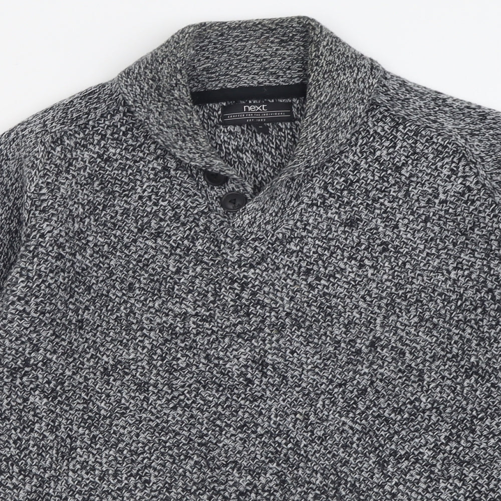 NEXT Mens Grey V-Neck  Acrylic Pullover Jumper Size M