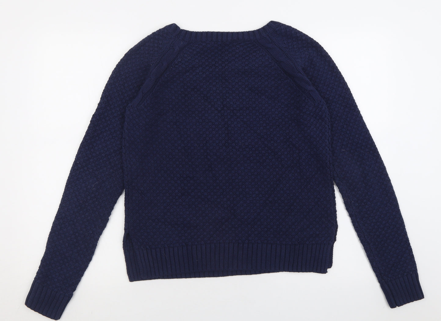 TU Womens Blue Crew Neck  Cotton Pullover Jumper Size 8