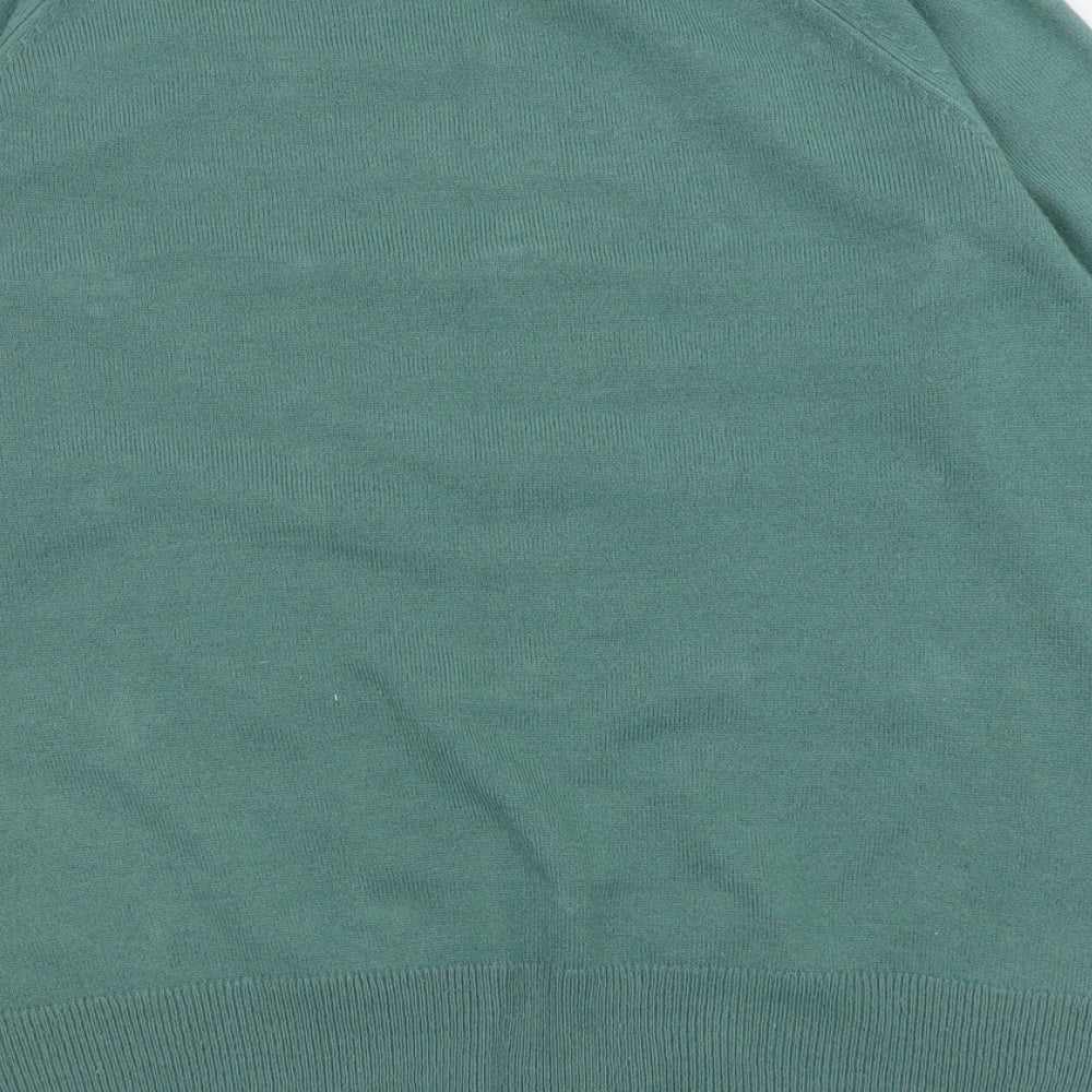 Marks and Spencer Womens Green Crew Neck  Acrylic Pullover Jumper Size 14