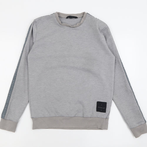 HERMANO Mens Grey  Polyester Pullover Sweatshirt Size S