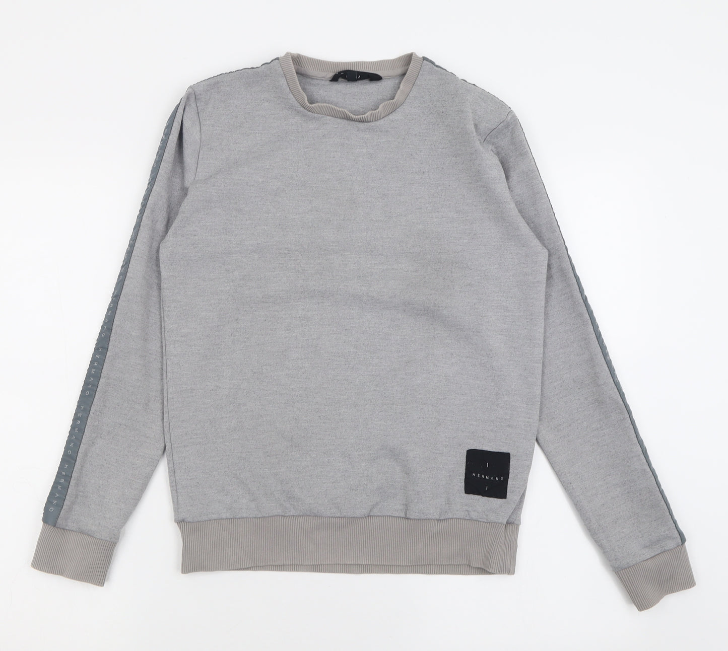 HERMANO Mens Grey  Polyester Pullover Sweatshirt Size S