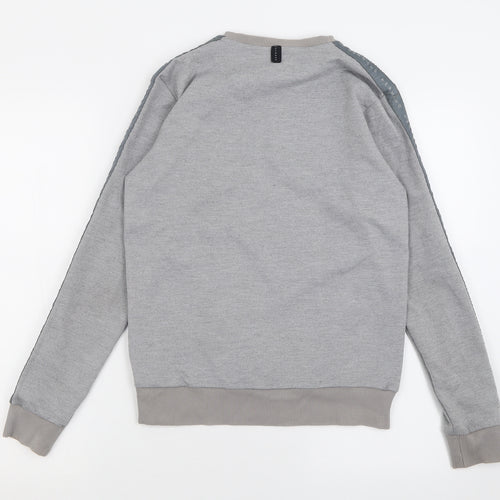 HERMANO Mens Grey  Polyester Pullover Sweatshirt Size S