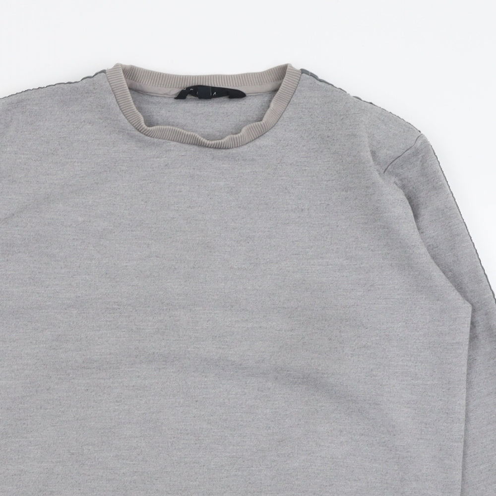 HERMANO Mens Grey  Polyester Pullover Sweatshirt Size S