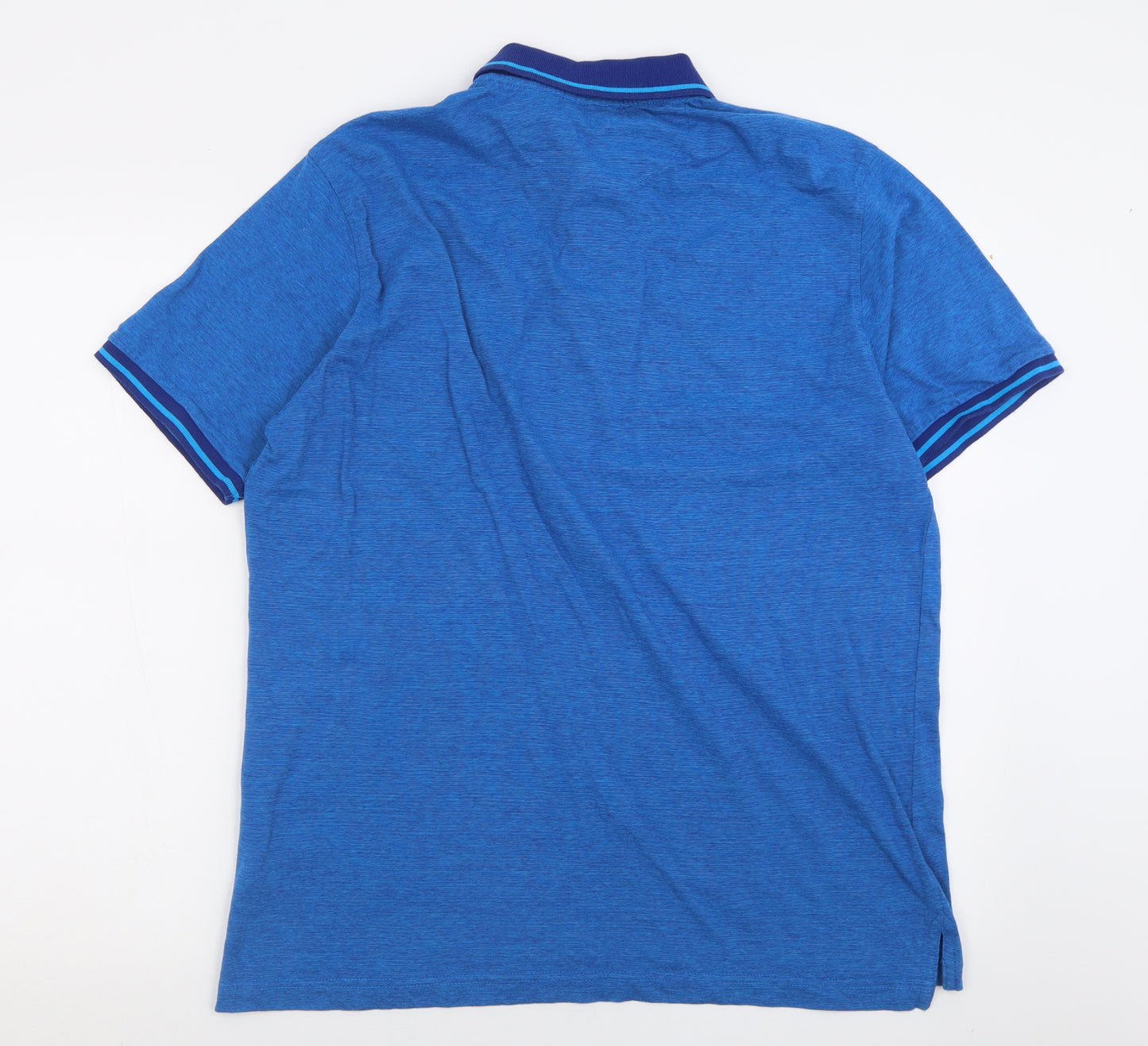 Piere Candin Mens Blue  Cotton  Polo Size XL Collared Button