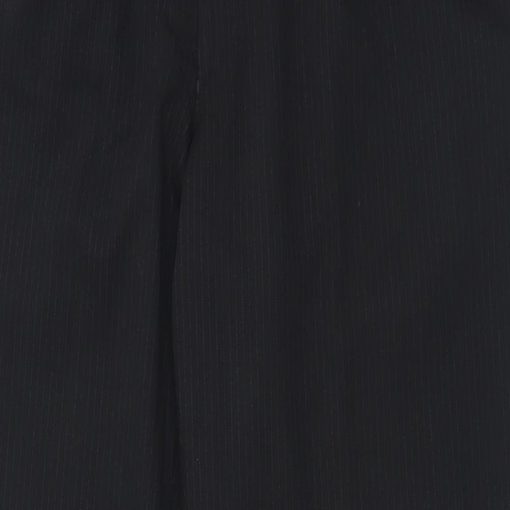 Burton Mens Black Striped Wool Trousers  Size 34 L31 in Regular Button