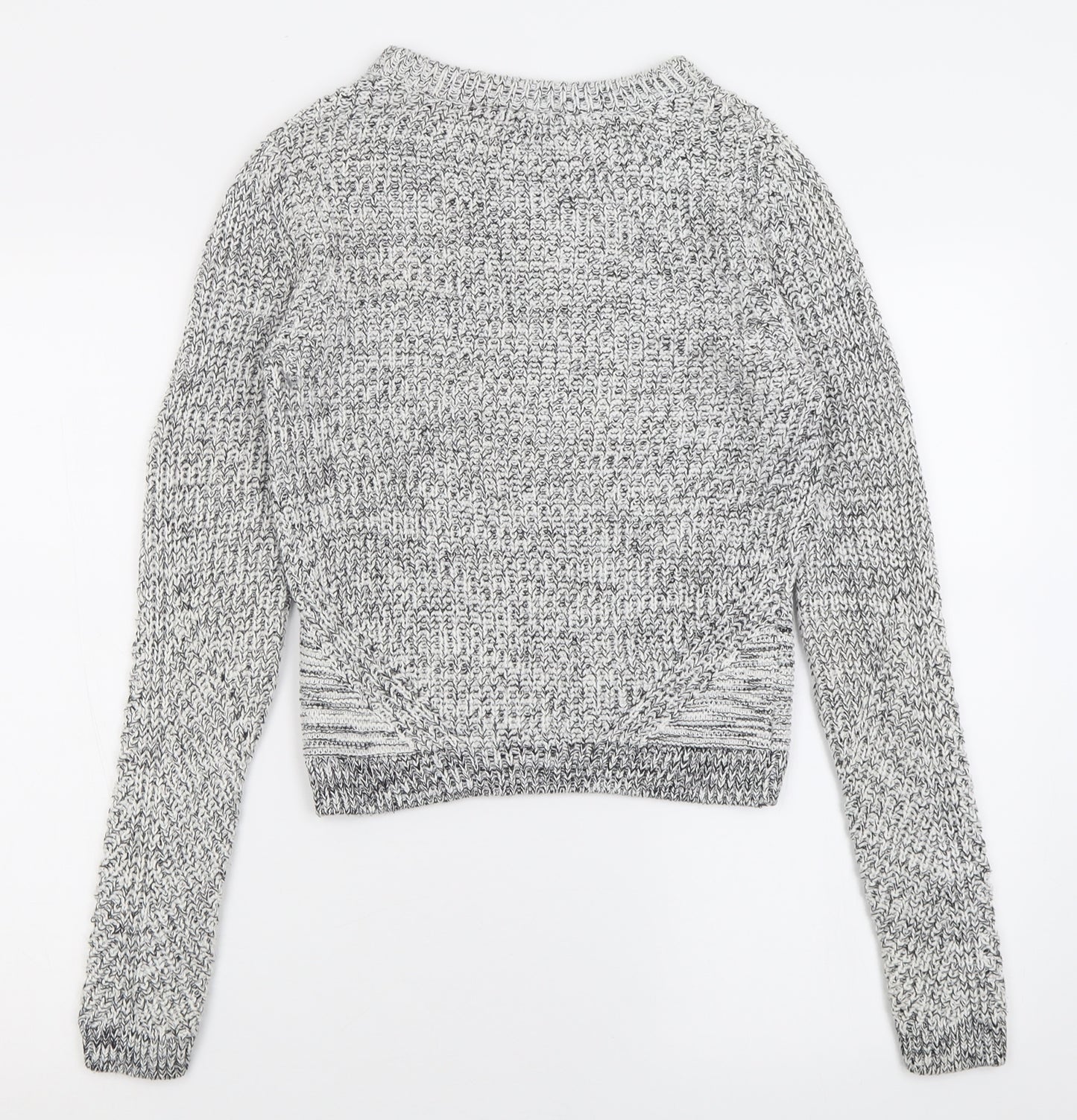 H&M Womens Grey Crew Neck  Cotton Pullover Jumper Size XS