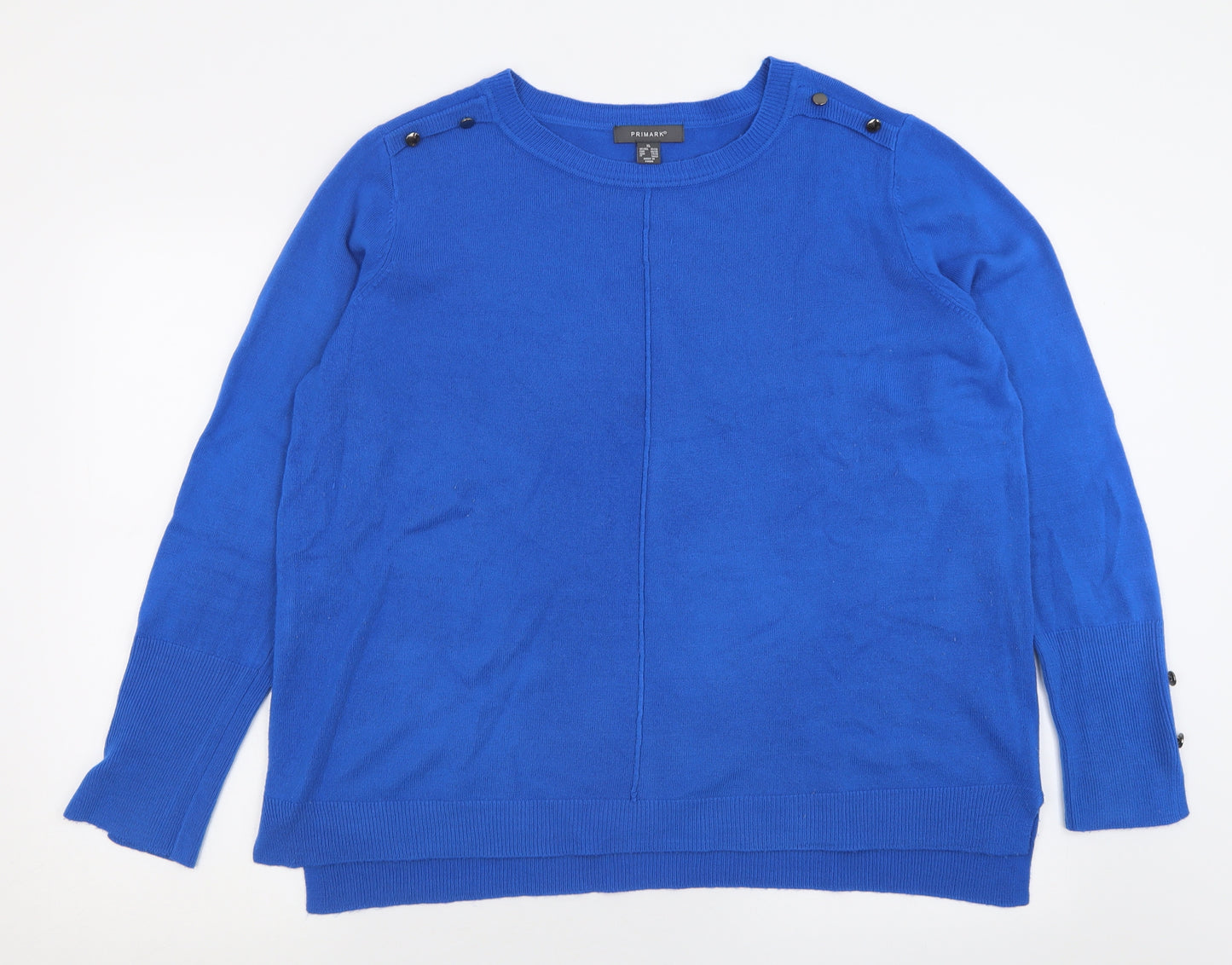 Primark Womens Blue Crew Neck  Acrylic Pullover Jumper Size XL