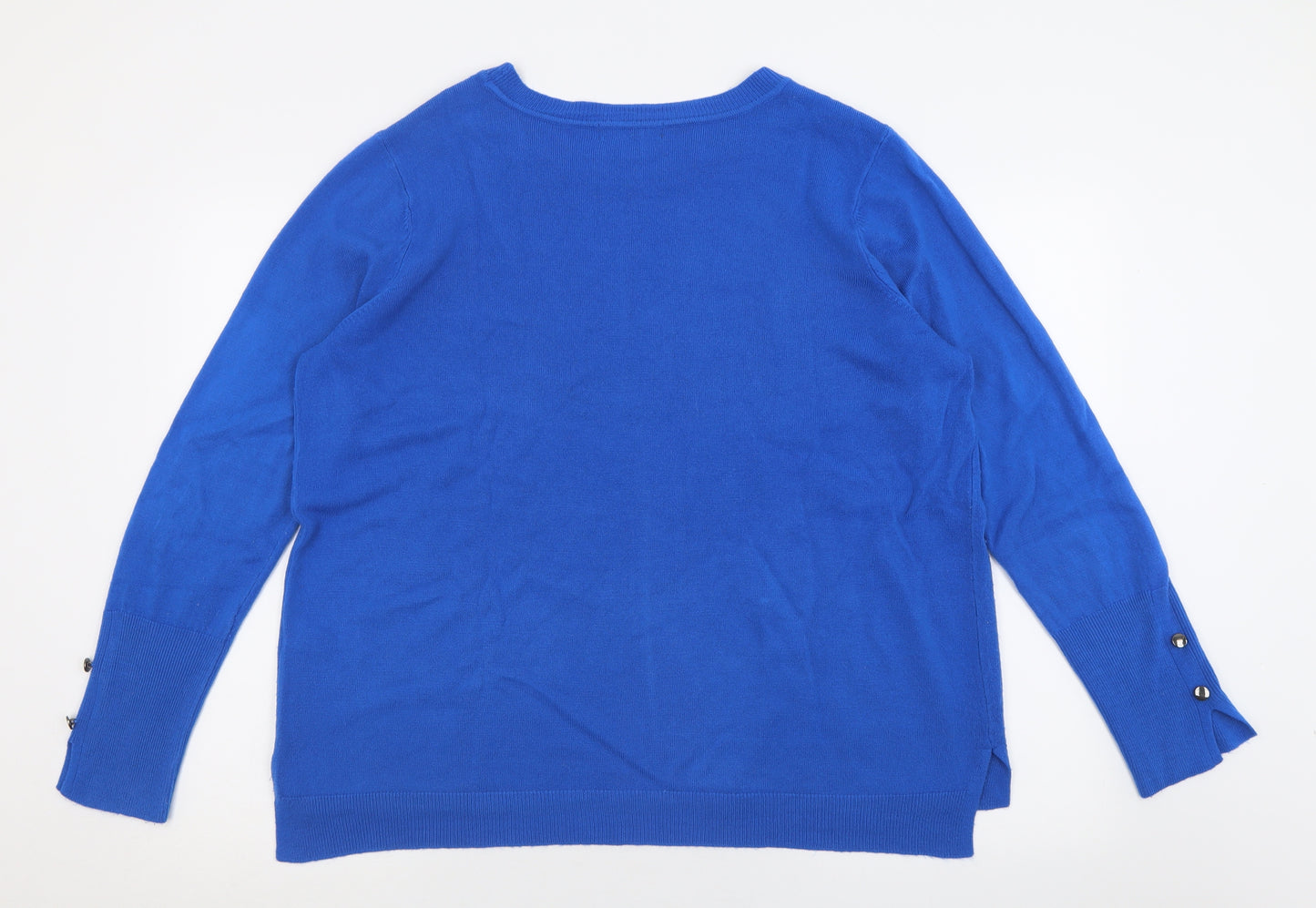 Primark Womens Blue Crew Neck  Acrylic Pullover Jumper Size XL