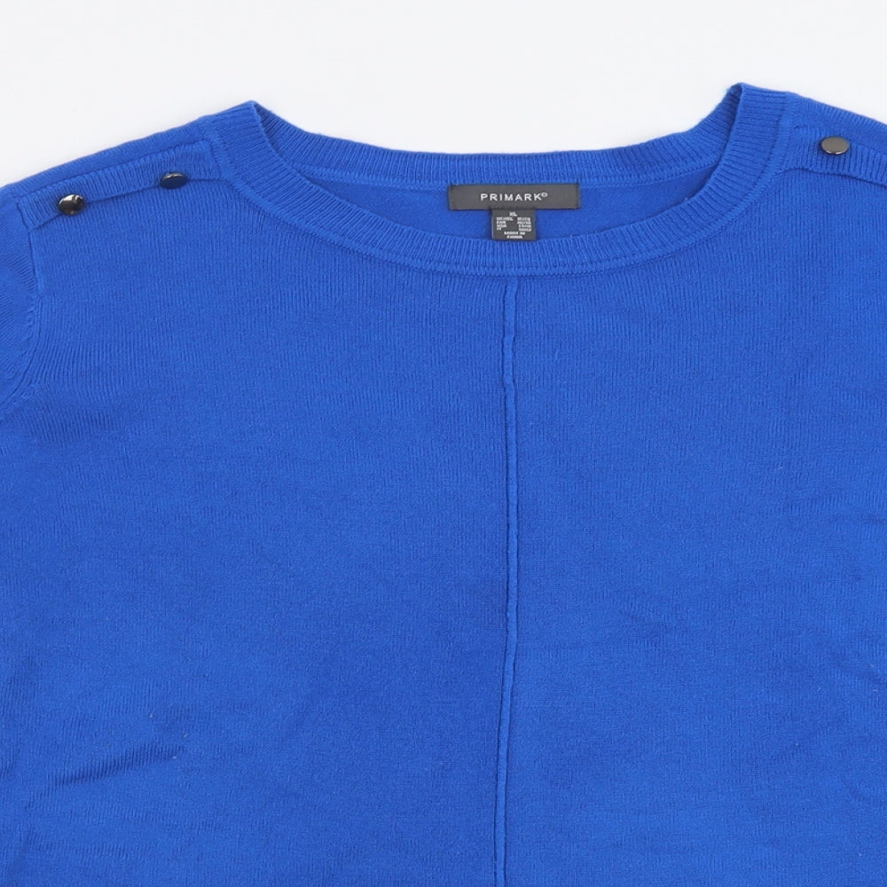 Primark Womens Blue Crew Neck  Acrylic Pullover Jumper Size XL