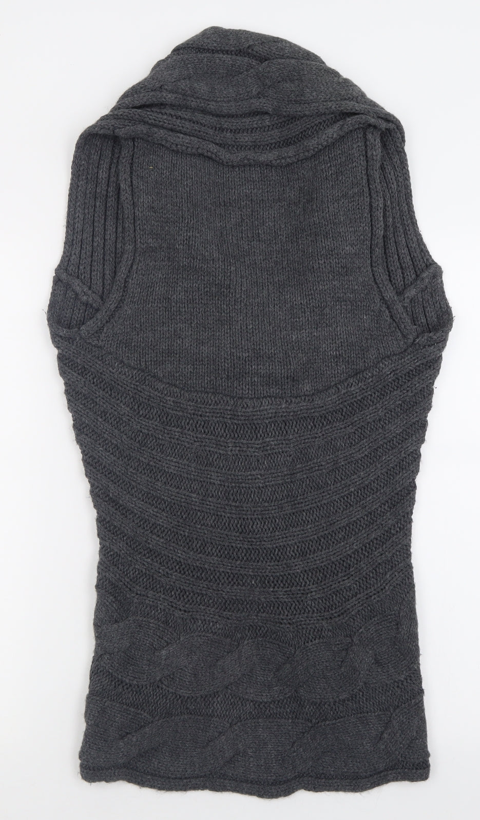 George Womens Grey V-Neck  Acrylic Cardigan Jumper Size 12