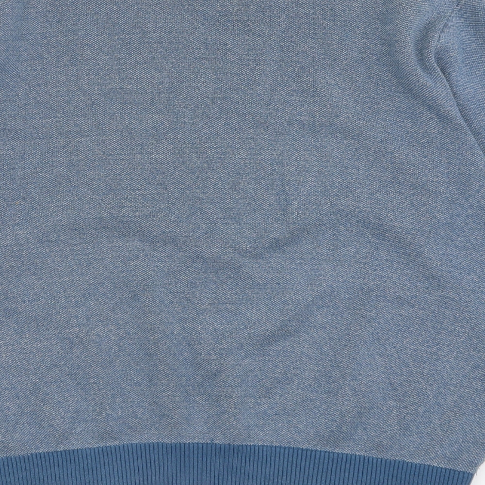 Marks and Spencer Mens Blue Crew Neck  Cotton Pullover Jumper Size L