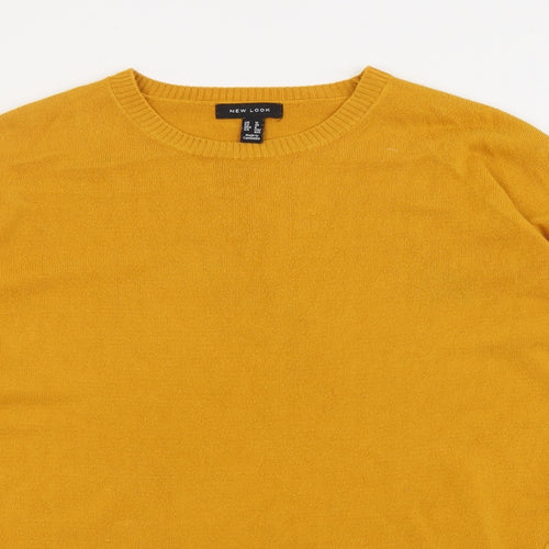 New Look Womens Yellow Crew Neck  Acrylic Pullover Jumper Size 12