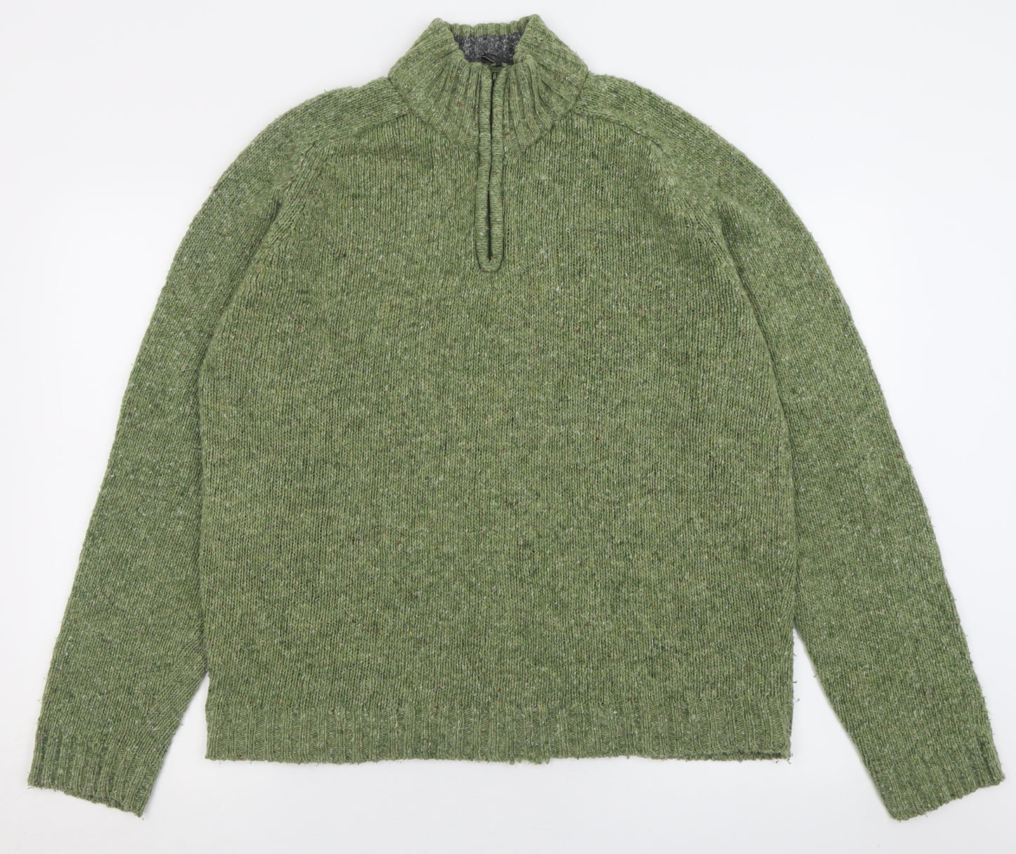 James pringle Mens Green High Neck  Acrylic Pullover Jumper Size M