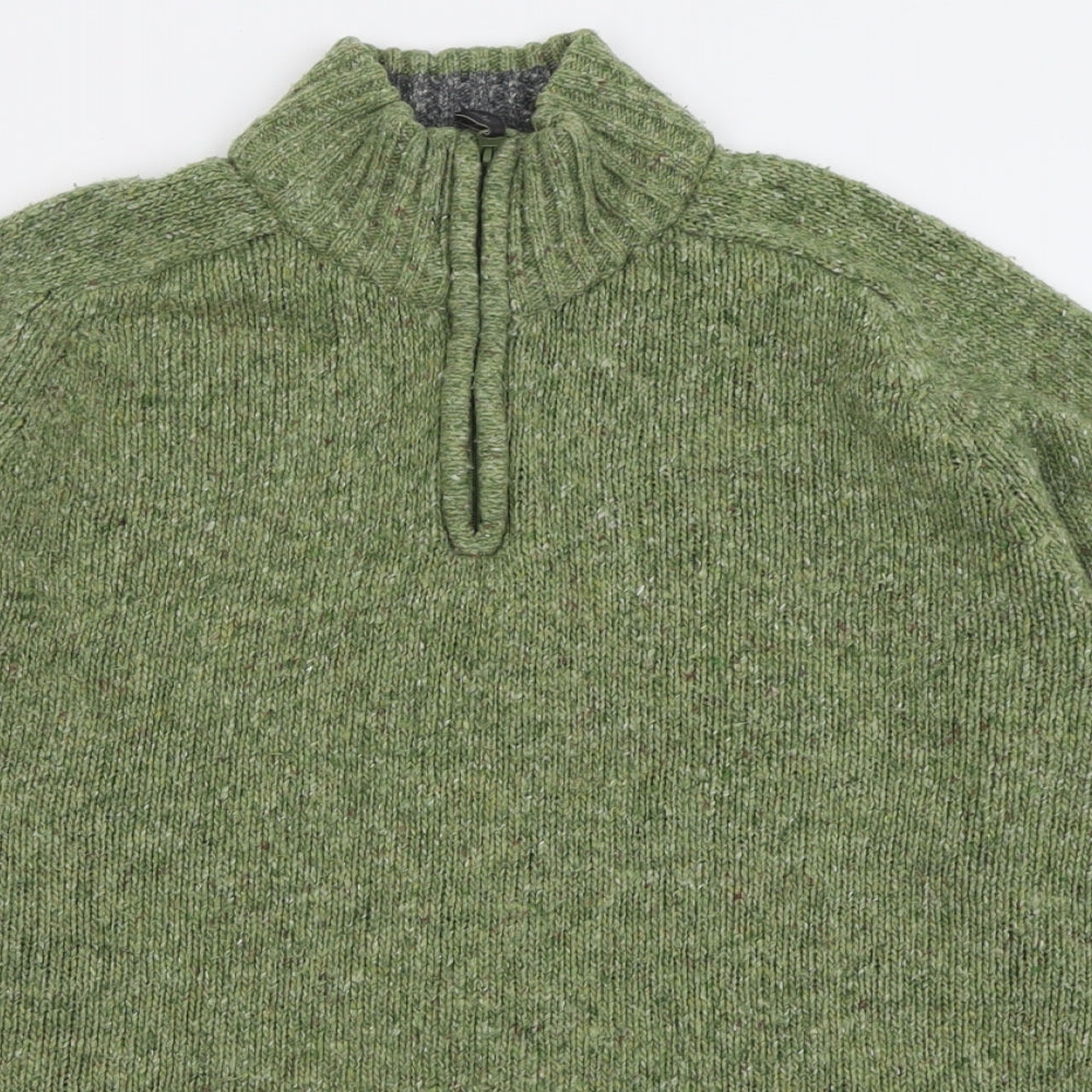 James pringle Mens Green High Neck  Acrylic Pullover Jumper Size M