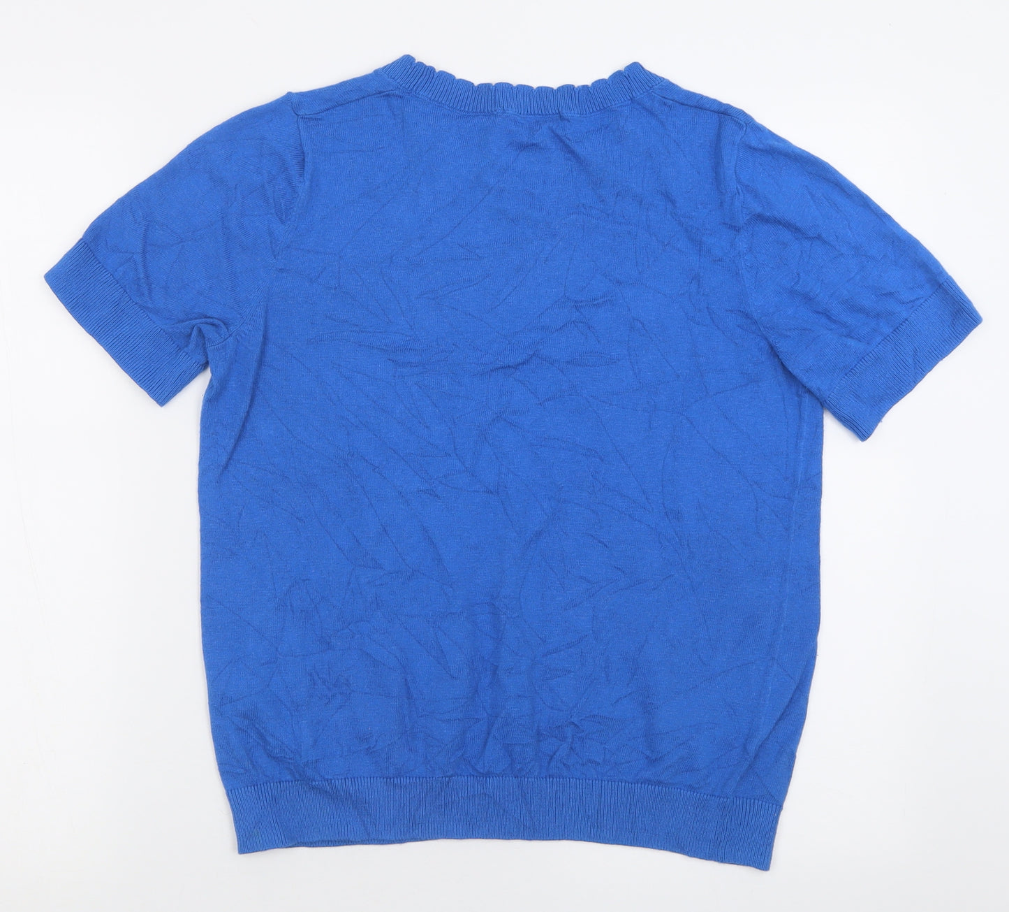 TU Womens Blue Crew Neck  Cotton Pullover Jumper Size 12