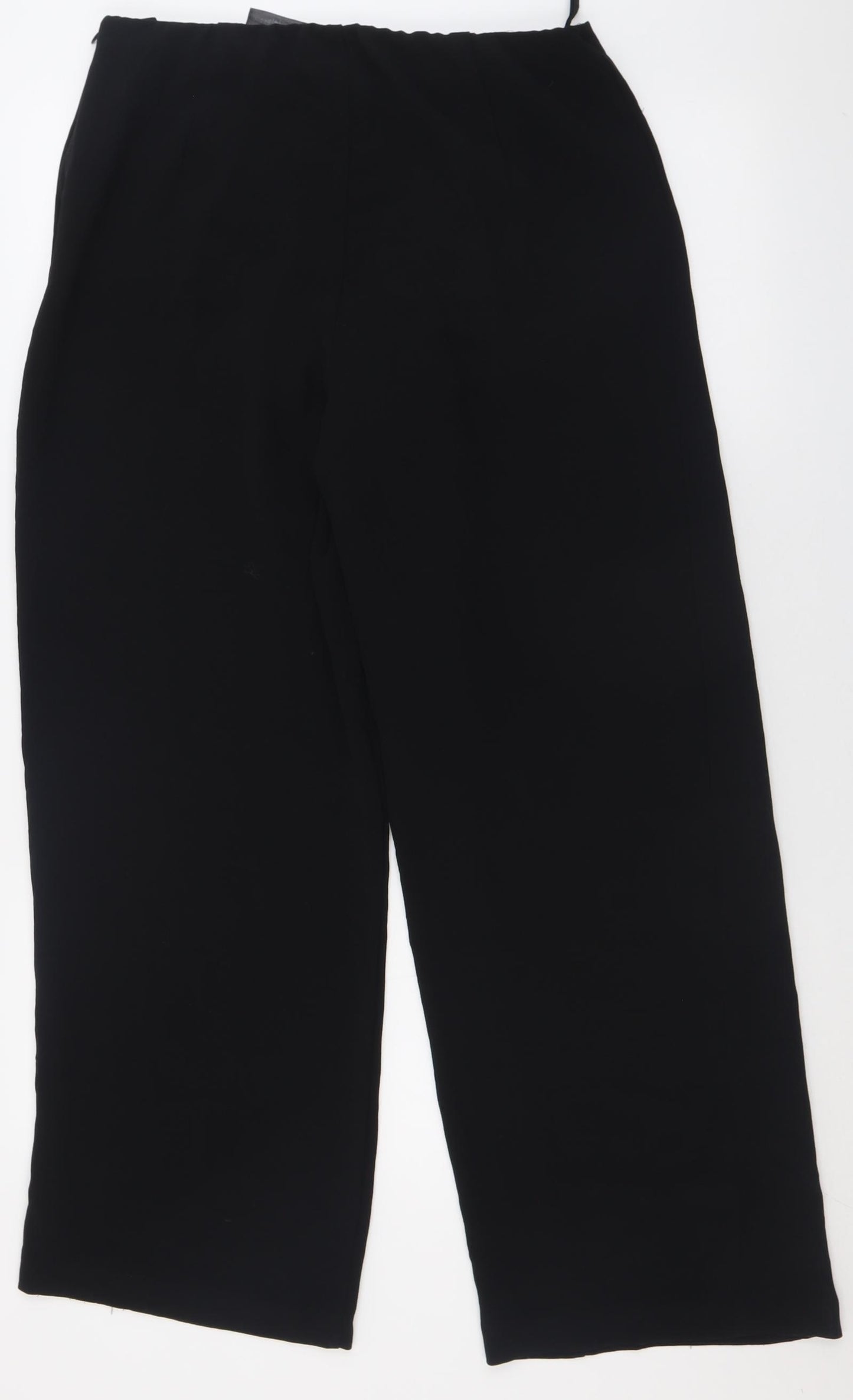 Marks and Spencer Womens Black  Polyester Trousers  Size 14 L30 in Regular Zip
