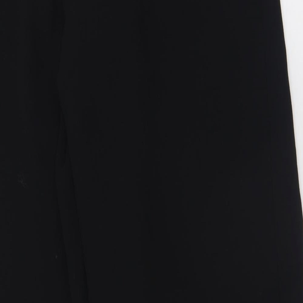 Marks and Spencer Womens Black  Polyester Trousers  Size 14 L30 in Regular Zip