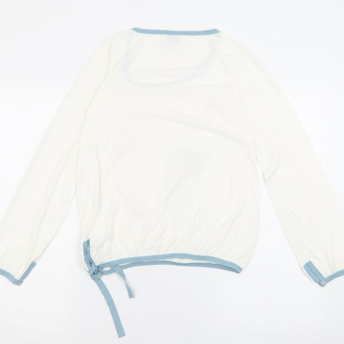 Heroic Rendezvous Womens White Crew Neck  Cotton Pullover Jumper Size M