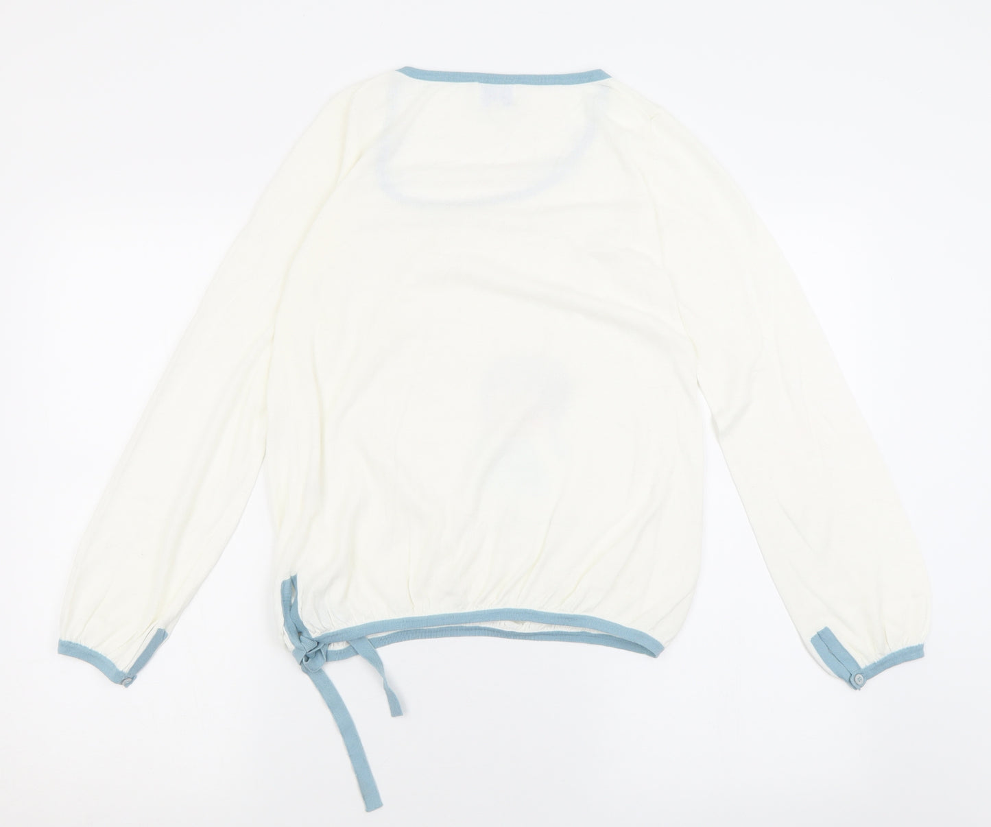 Heroic Rendezvous Womens White Crew Neck  Cotton Pullover Jumper Size M