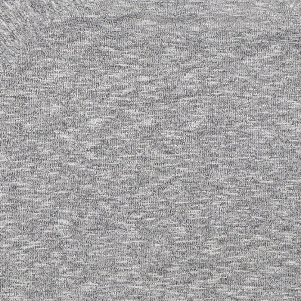 New Look Womens Grey  Viscose Cropped T-Shirt Size 12 Crew Neck