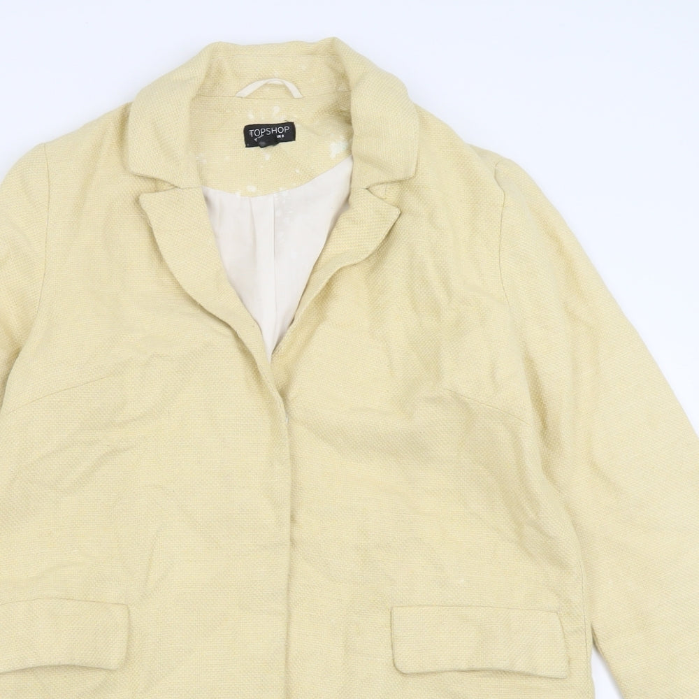 Topshop Womens Yellow   Jacket Blazer Size 8  Button