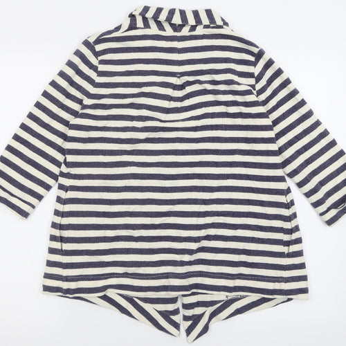 Fat Face Womens Blue Striped  Jacket Blazer Size 10