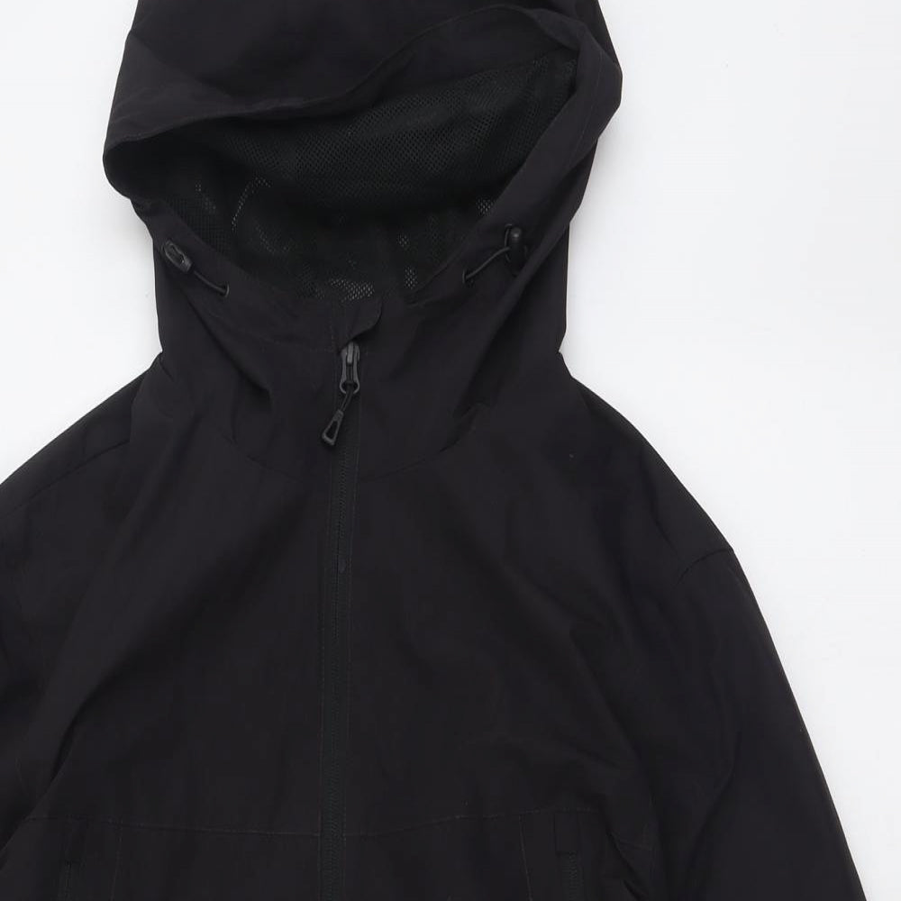 George Mens Black   Quilted Coat Size M  Zip