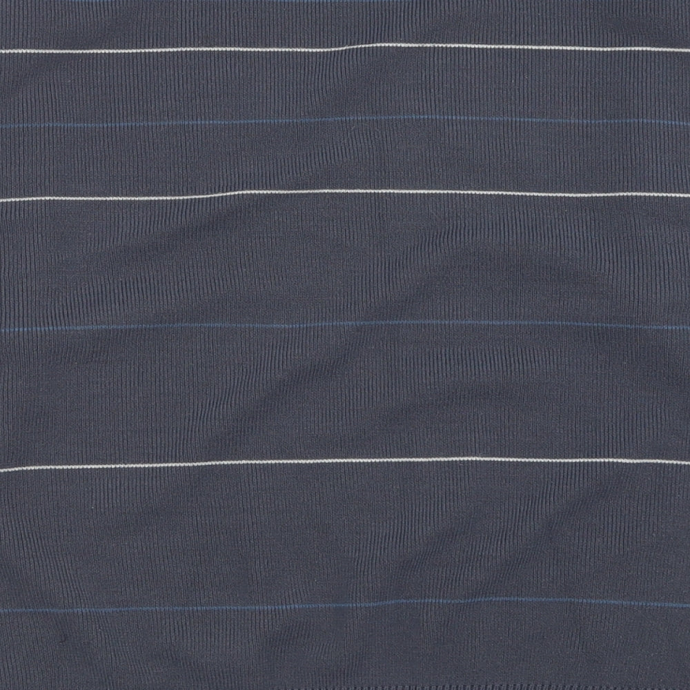 officers club Mens Blue Crew Neck Geometric Acrylic Pullover Jumper Size L