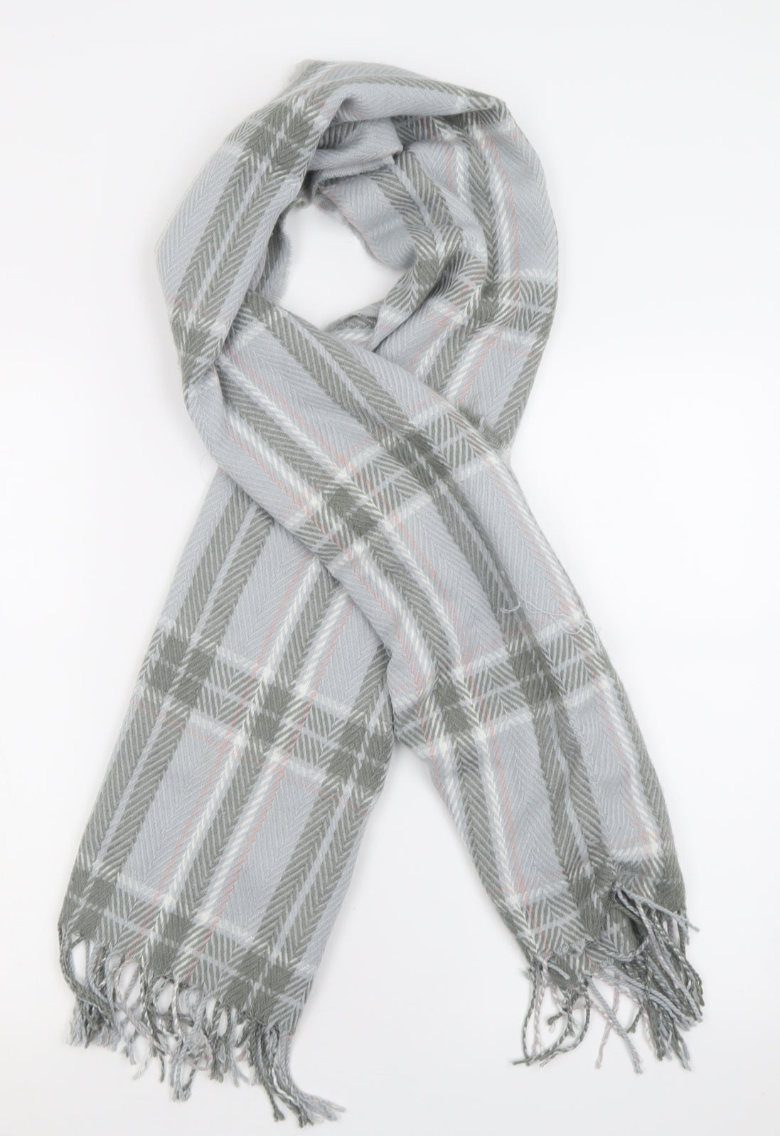 Accessorize Womens Grey Check Acrylic  Scarf