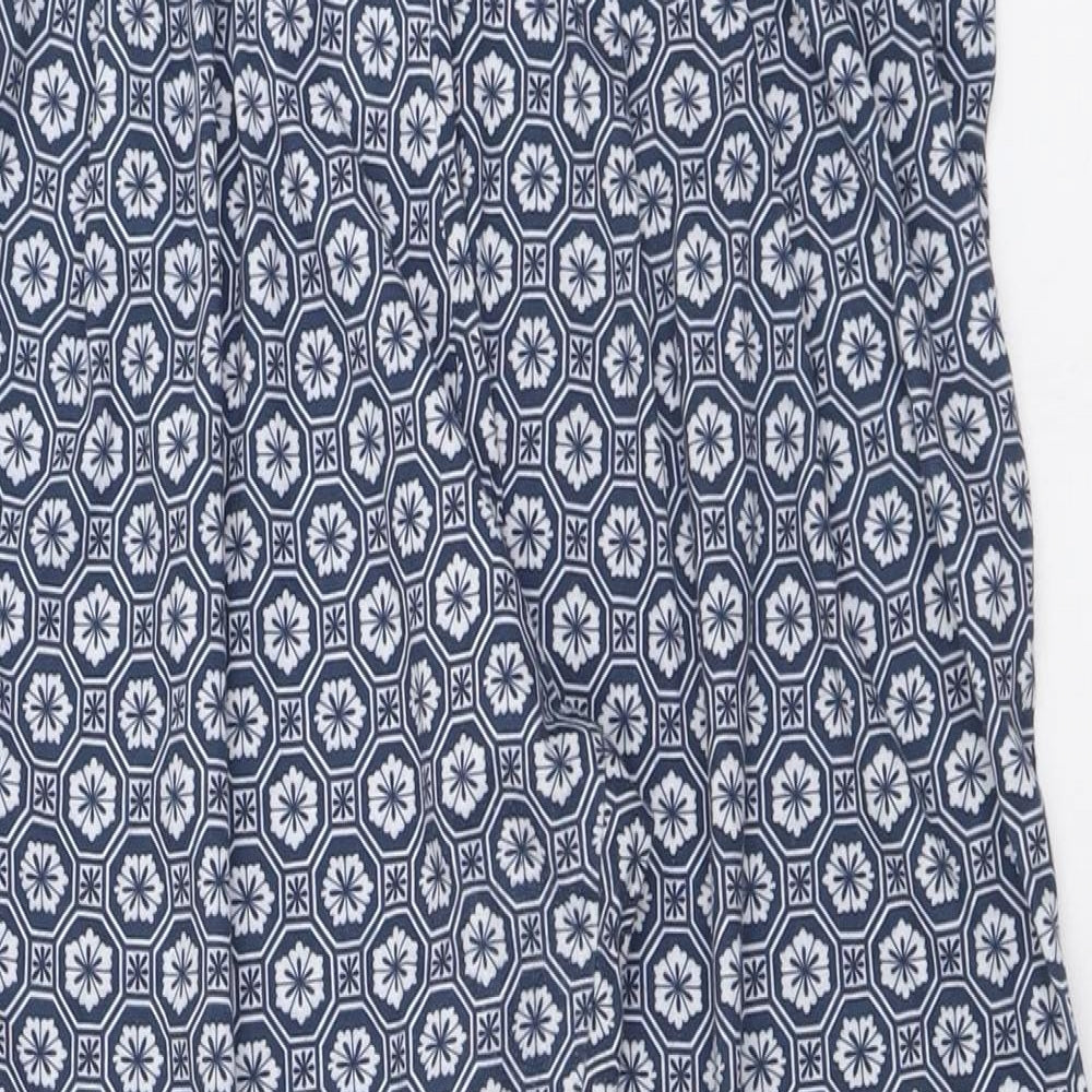 So Fabulous Womens Blue Geometric Polyester Bloomer Trousers Size 18 L28 in Regular