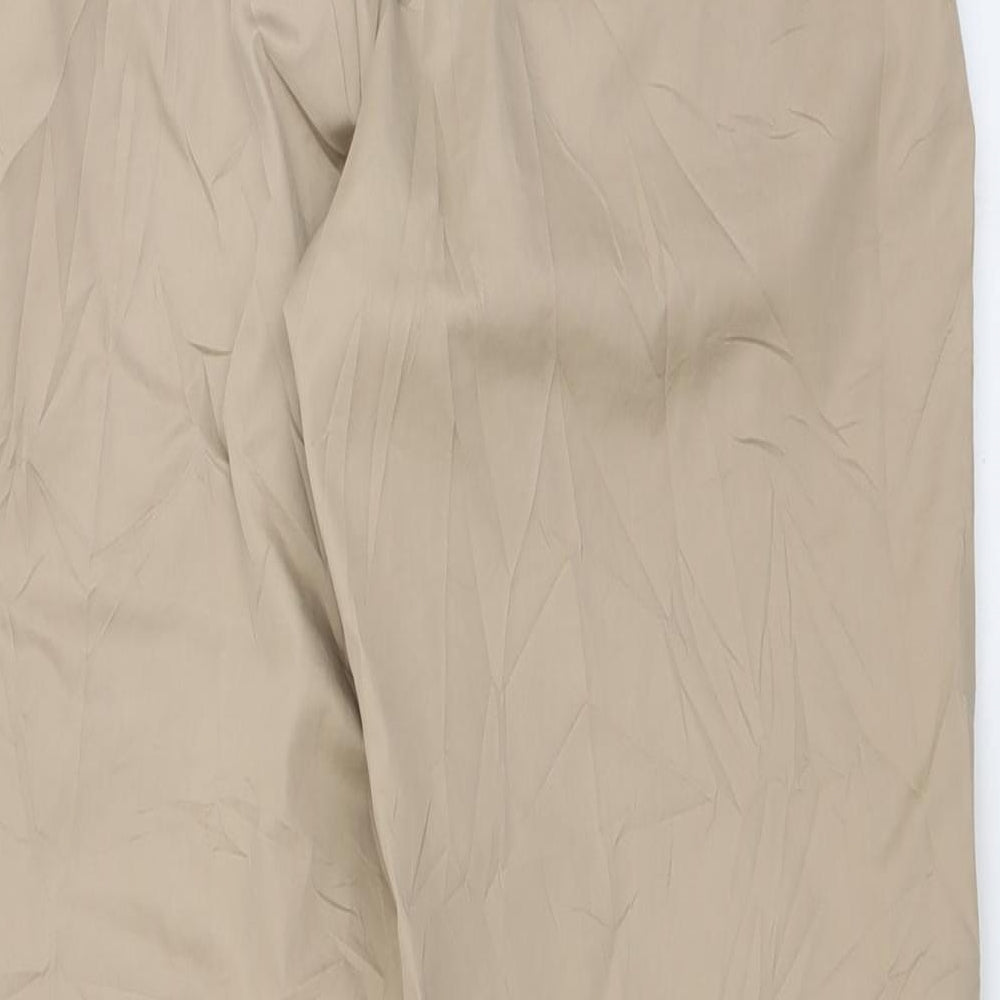 Marks and Spencer Mens Beige  Cotton Trousers  Size 34 in L31 in Regular Button