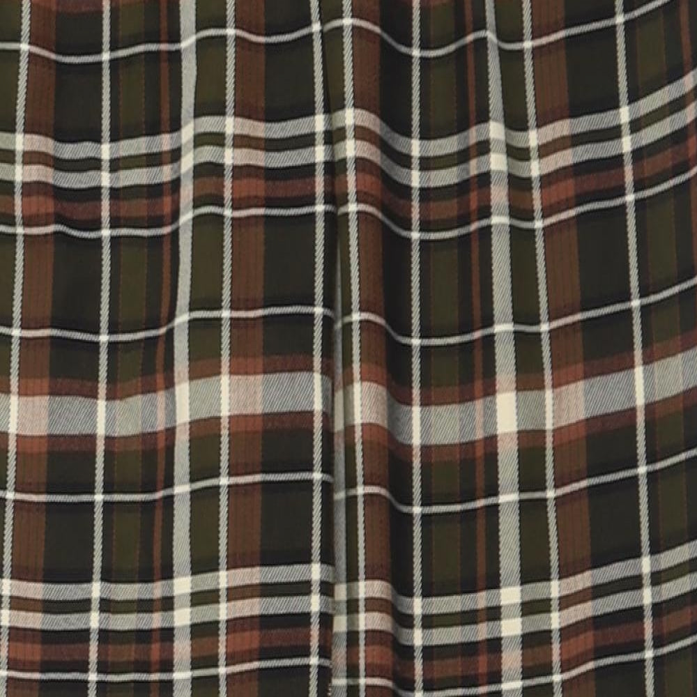 Primark Womens Brown Check Polyester Trousers  Size 10 L27 in Regular