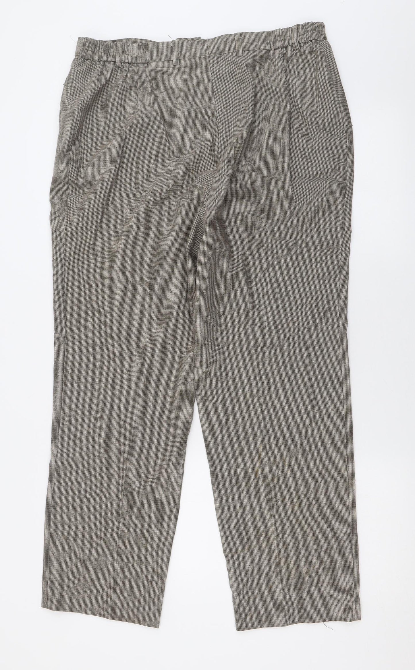 GARDEUR Womens Brown Plaid Polyester Trousers  Size 12 L29 in Regular Button