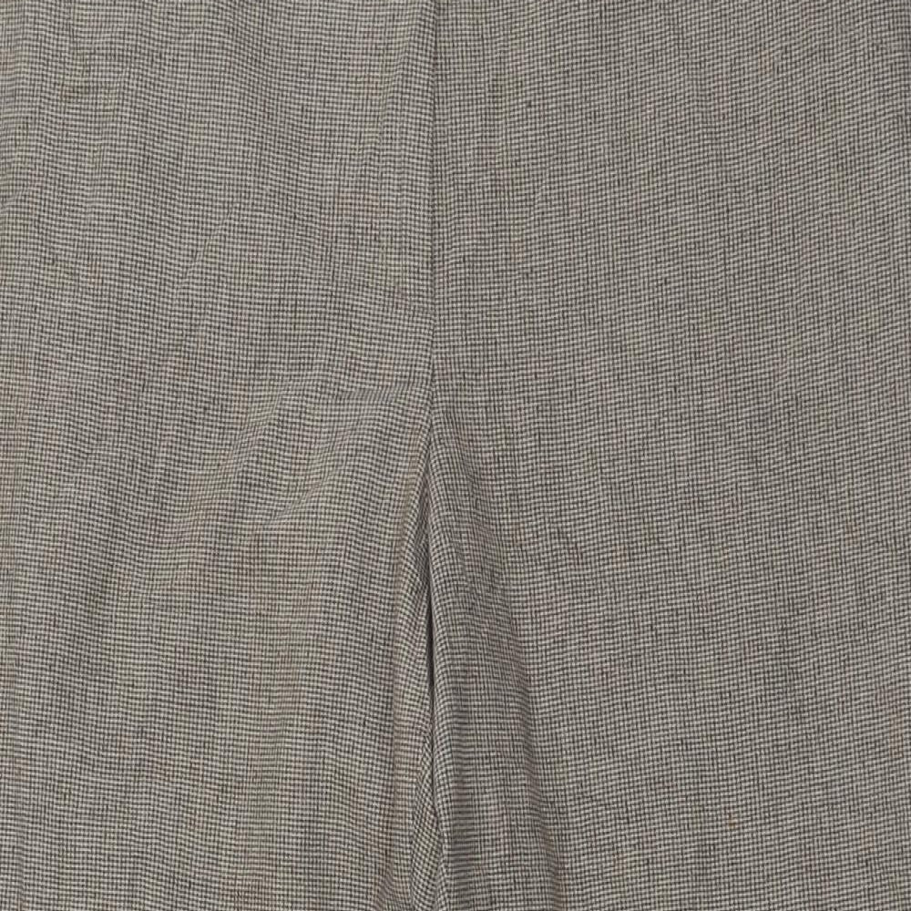 GARDEUR Womens Brown Plaid Polyester Trousers  Size 12 L29 in Regular Button