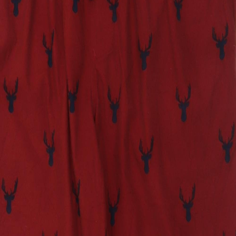 Marks and Spencer Mens Red Geometric Polyester  Pyjama Pants Size M  Tie
