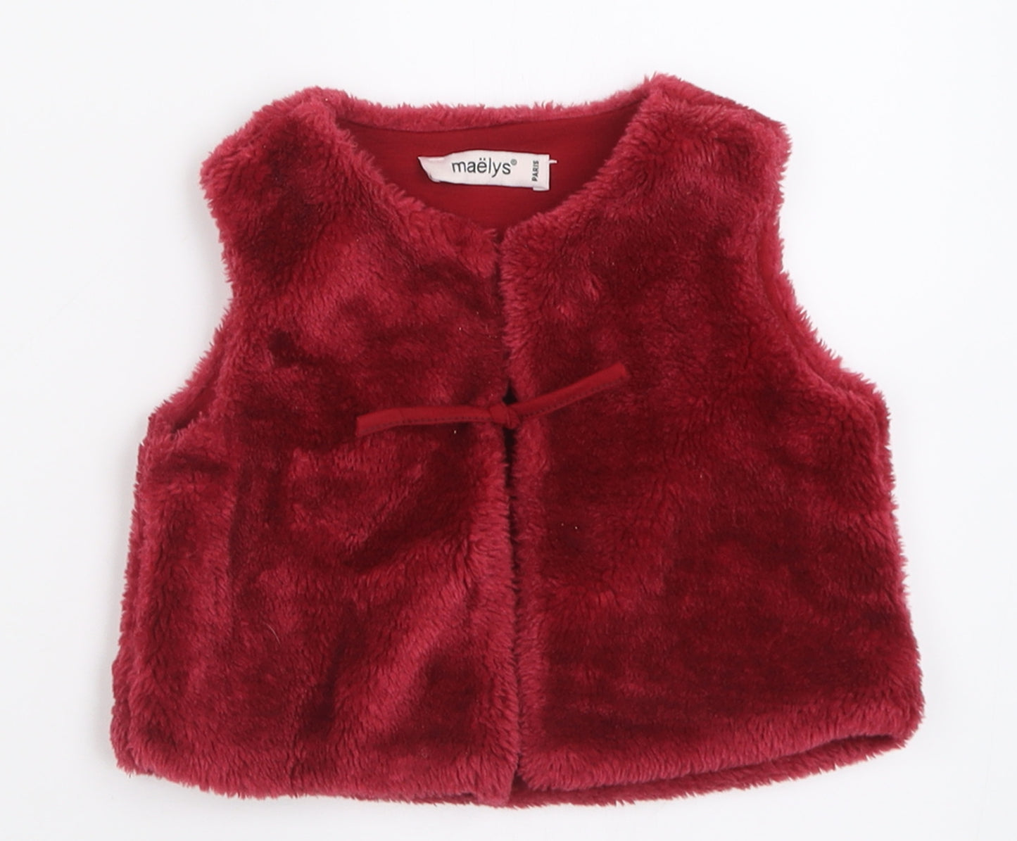 maelys Girls Red   Gilet Jacket Size 12 Months   Tie