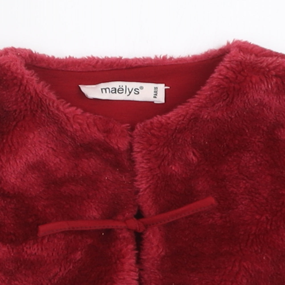 maelys Girls Red   Gilet Jacket Size 12 Months   Tie