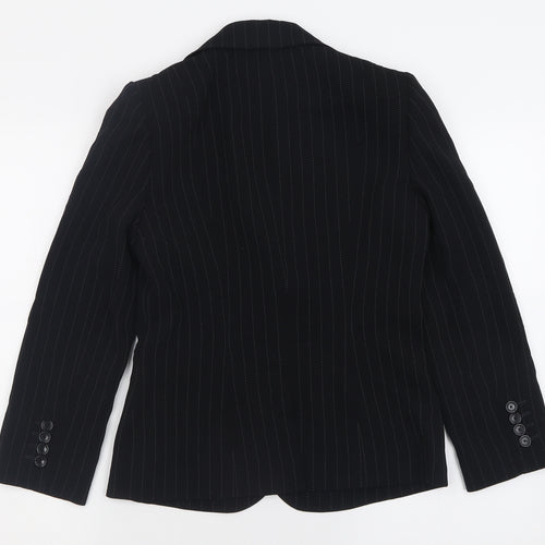 Jaegar Womens Black Striped  Jacket Blazer Size 8  Button