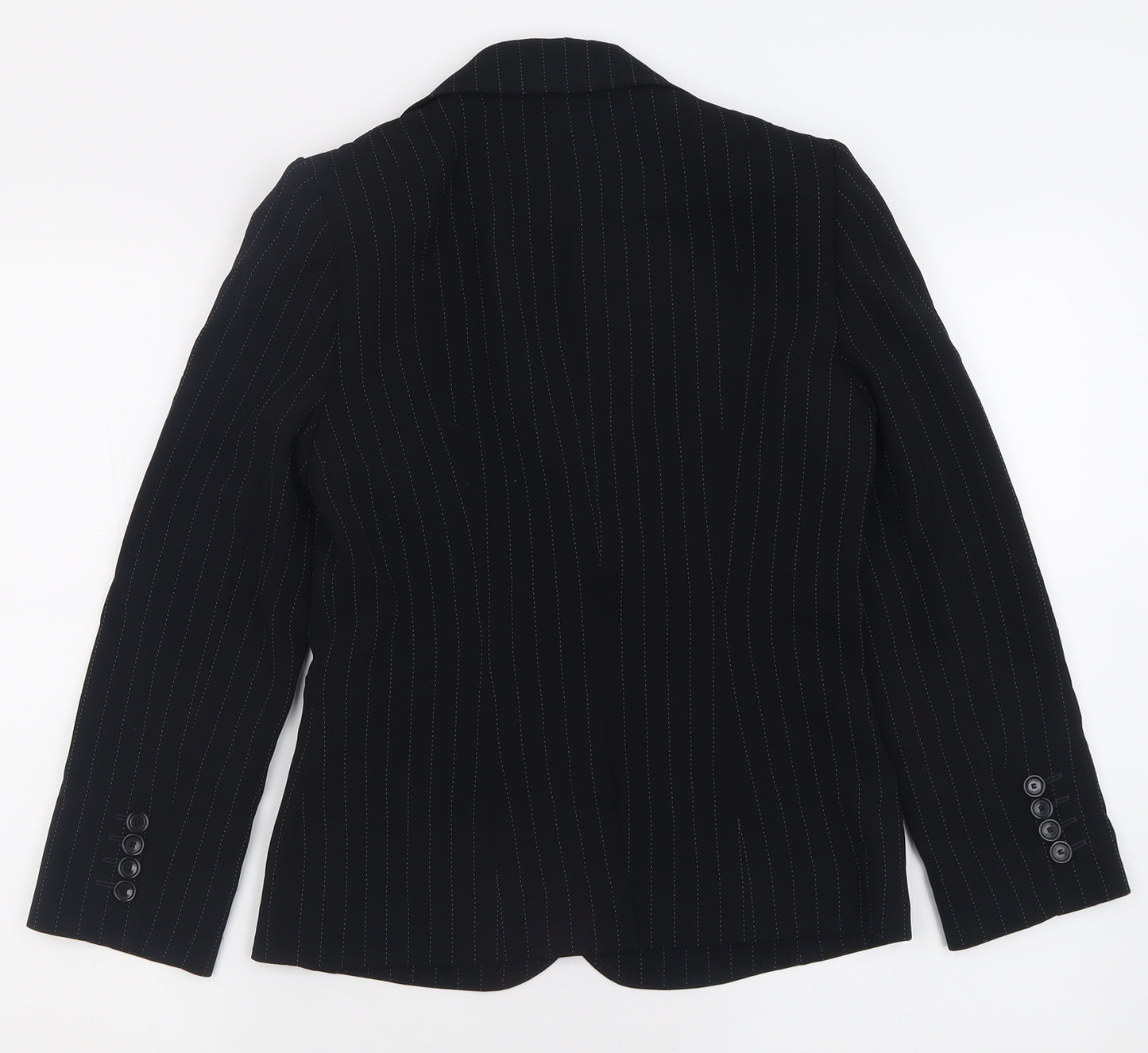 Jaegar Womens Black Striped  Jacket Blazer Size 8  Button