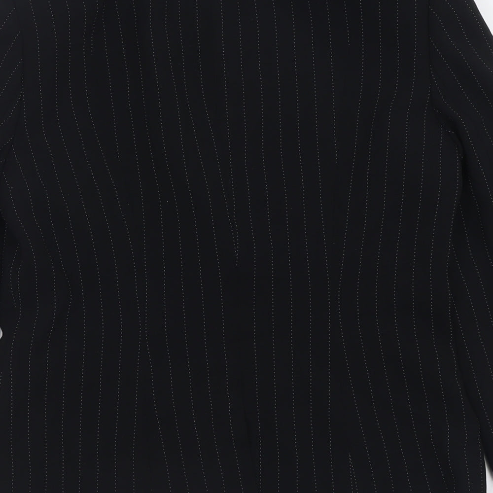 Jaegar Womens Black Striped  Jacket Blazer Size 8  Button