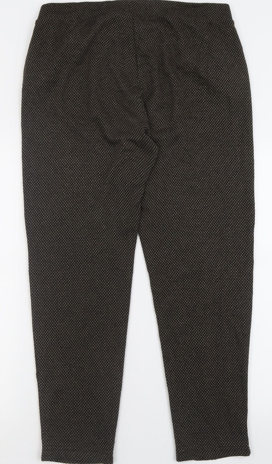 NEXT Womens Brown Plaid Polyester Trousers  Size 14 L29 in Regular