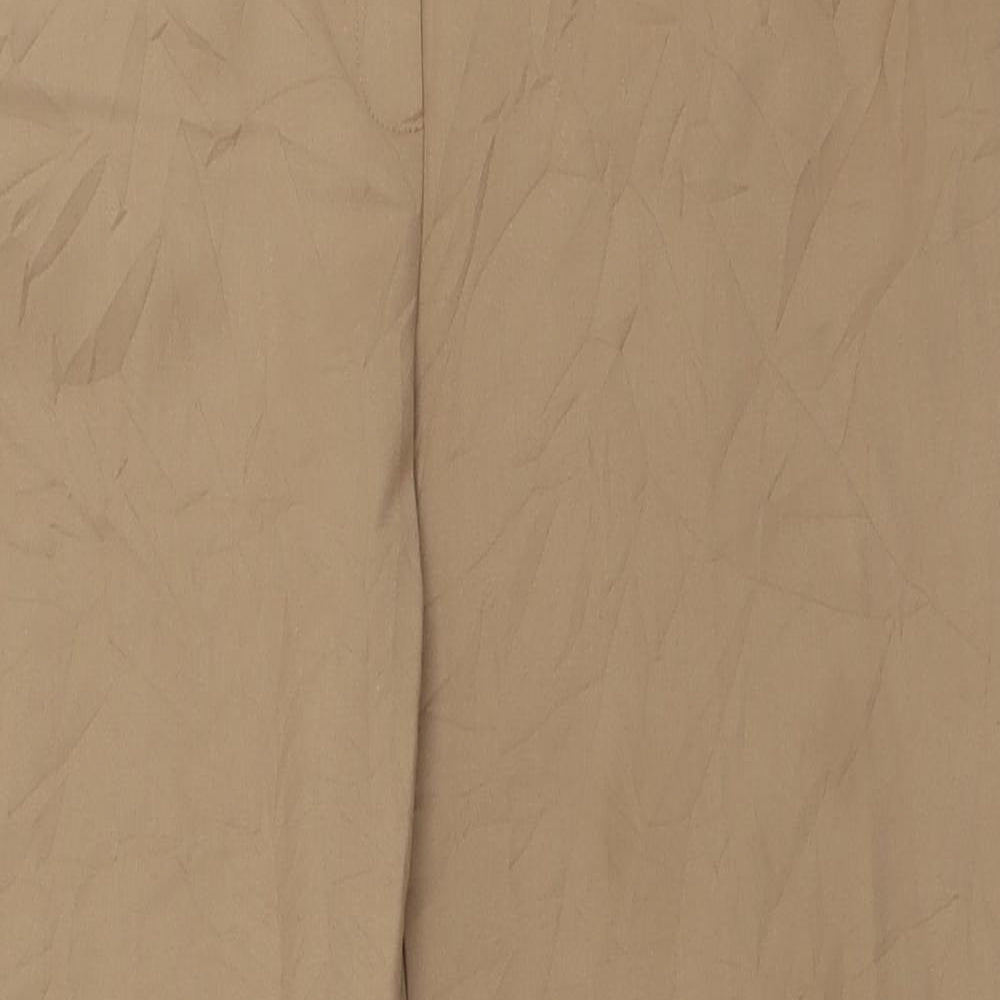Marks and Spencer Womens Brown  Polyester Trousers  Size 14 L30 in Regular Hook & Eye