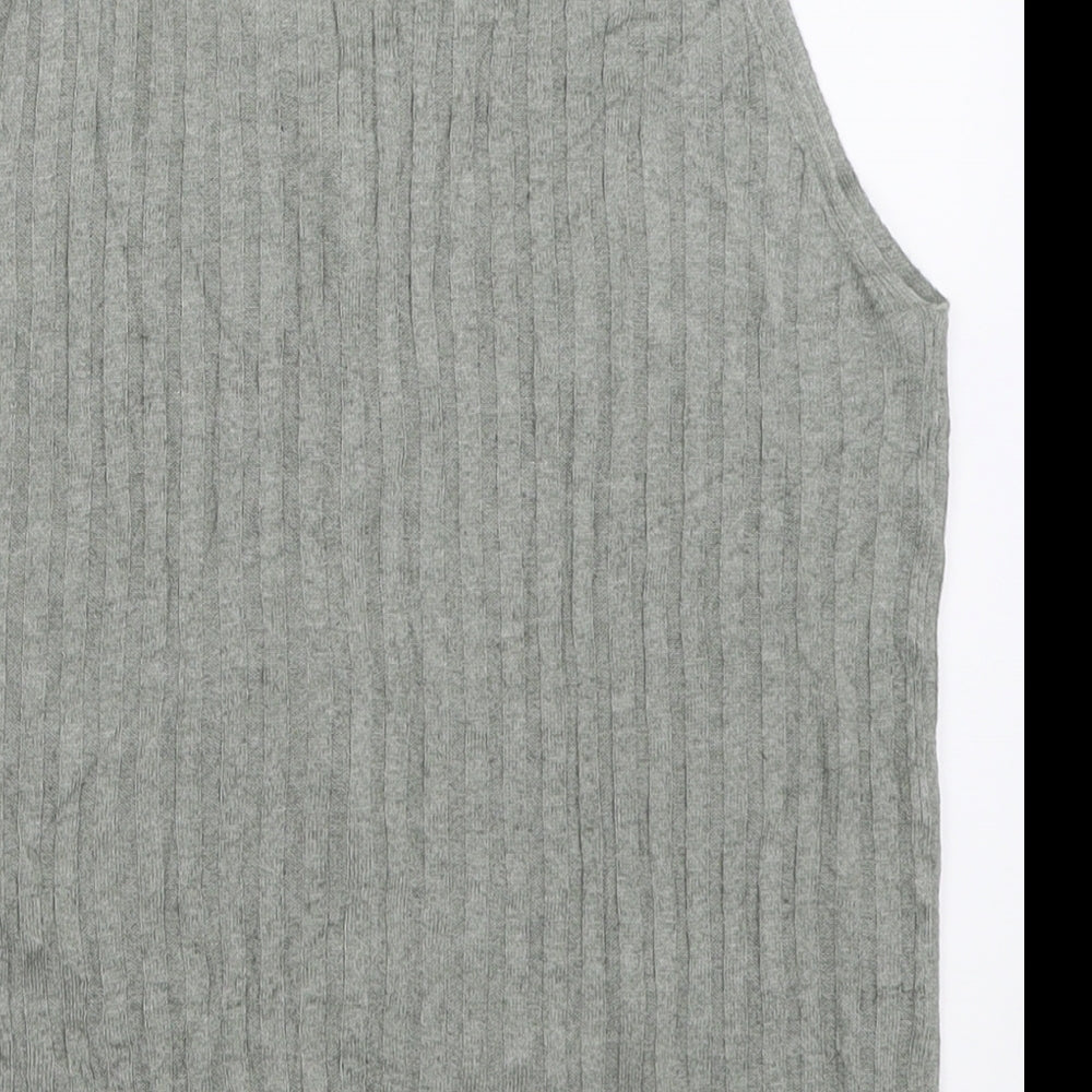 Marks and Spencer Womens Green  Viscose Basic Tank Size 12 V-Neck