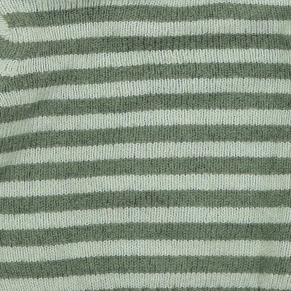 M&Co Boys Green Striped Acrylic Pullover Jumper Size 3-6 Months  Button - Tractor