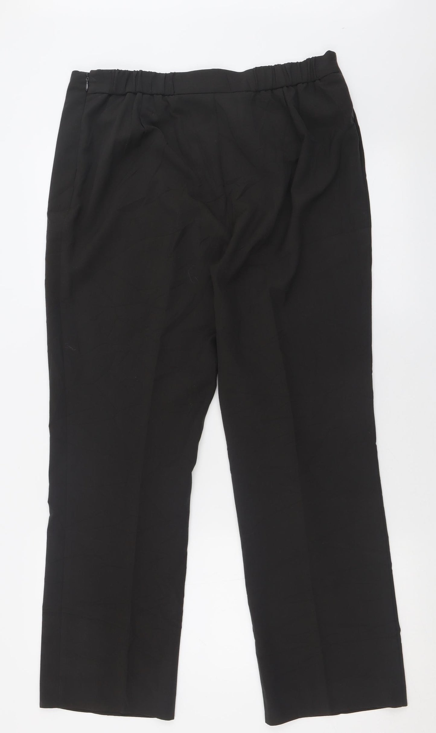 Marks and Spencer Womens Brown  Polyester Trousers  Size 14 L30 in Regular Zip