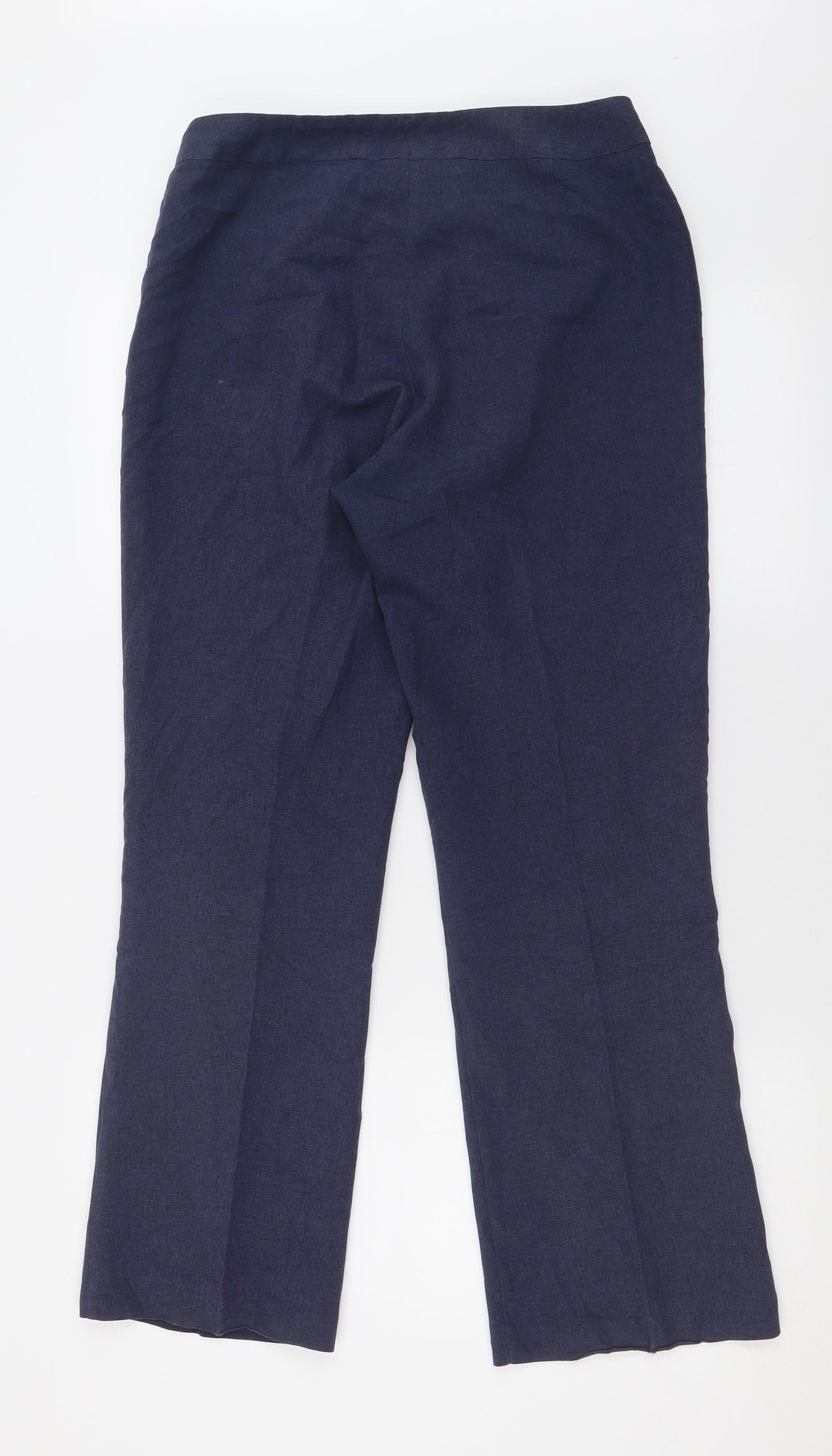 Just Jamie Womens Blue  Polyester Trousers  Size 12 L29 in Regular Hook & Eye